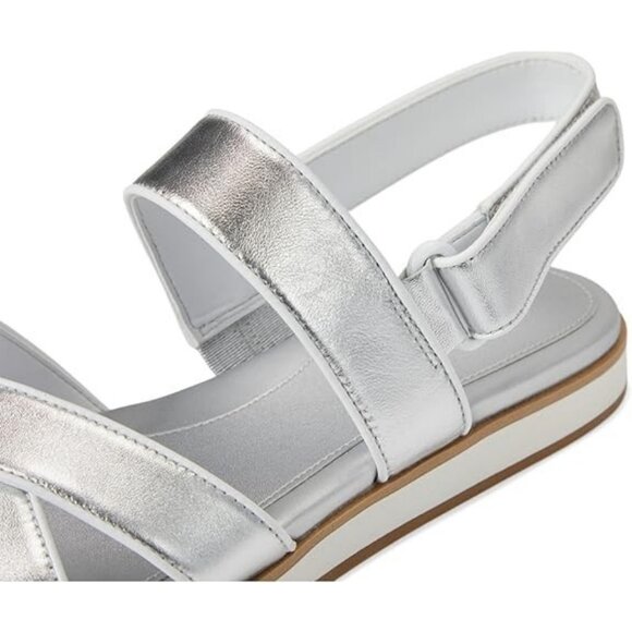 💕COLE HAAN💕 Mirabelle Crisscross Sandal ~ Silver/White 9.5 - Picture 6 of 6